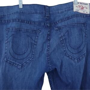 True Religion Ricky Relaxed Straight Jeans Size 40x32 Blue Jean Denim Men